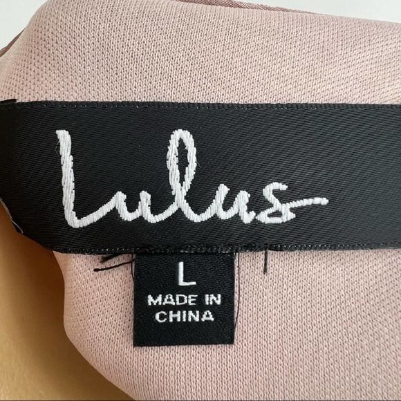 Lulus (L) Spotlight Moment Mauve Pastel Pink Polka Dot Chiffon Ruffle Mini Dress - Picture 7 of 9